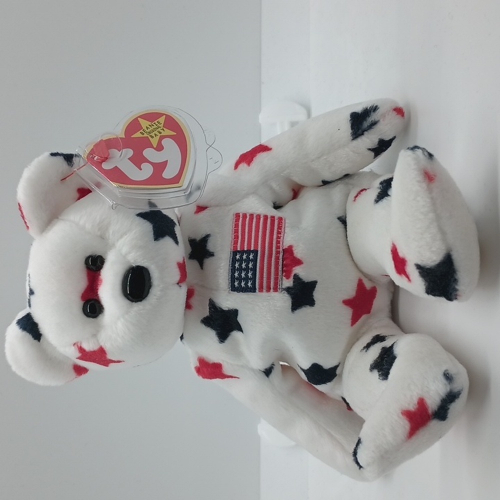 "Glory" Bear -- 1993 Ty Bear Beanie Baby w/ Tags **Irregular Pattern**